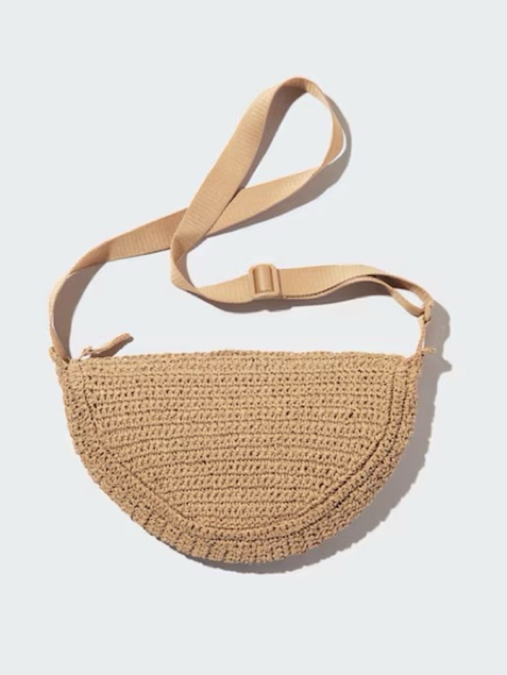 Uniqlo Round Mini Beige Crochet Bag, NWOT
